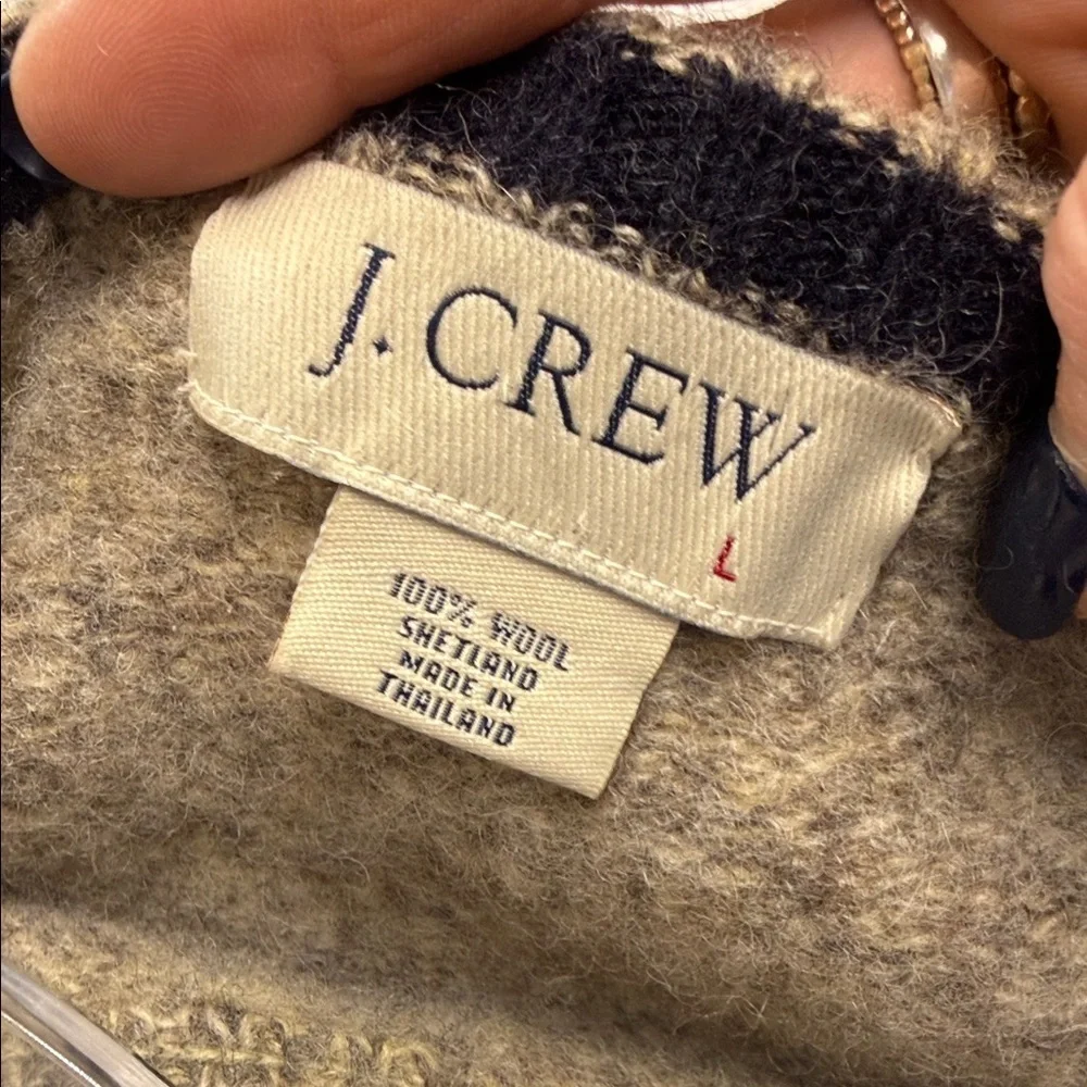 J. Crew Men's 100% Shetland Wool Crewneck Sweater in Oatmeal Size Large